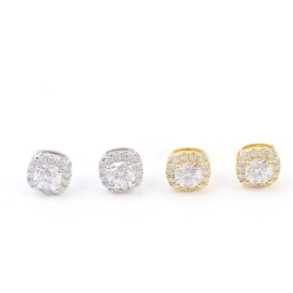 14k gold or sterling silver diamond earrings - Picture 5 of 8